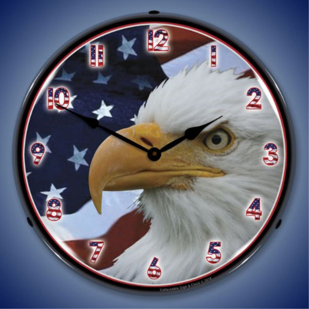 1404499 American Bald Eagle Clock