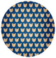 Simple Tulip Design Spring Chenille Rug, Dark Cobalt Blue, 5' Round