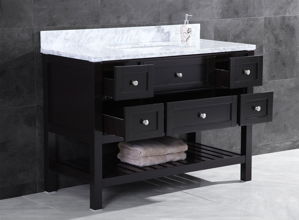 Vanity Cabinet Set Espresso 47.5"W LV6-48B