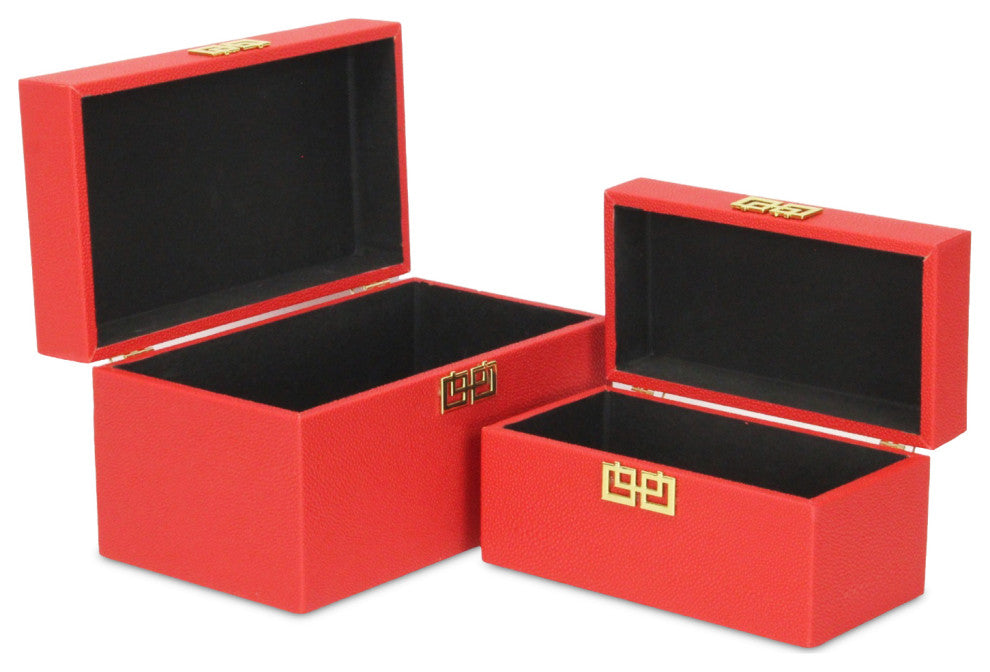 Midnight Charm Keepsake Boxes, Set of 2, Red
