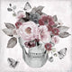 "Skull and Pink Peonies" Painting Print on Wrapped Canvas, 12x12