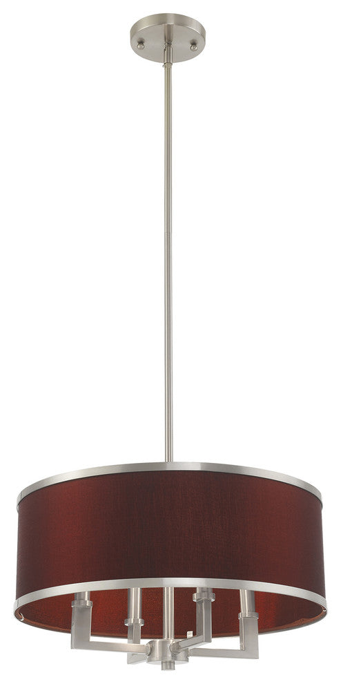 Livex Lighting Brushed Nickel 4-Light Pendant Chandelier
