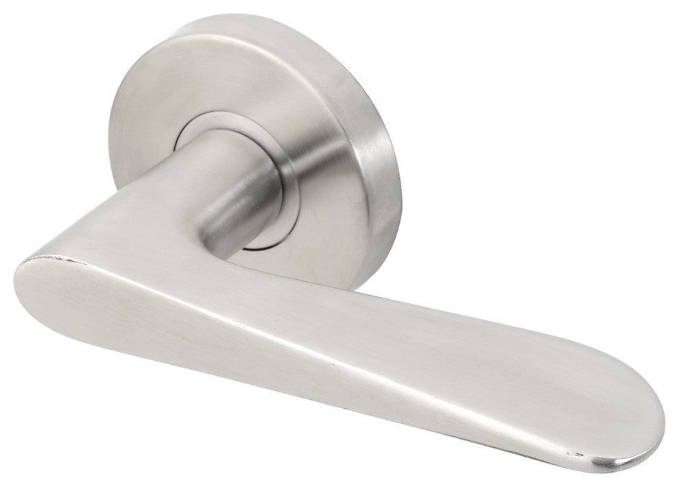 Ecco Lever, Tubular Privacy, Satin Stainless Steel, 2-3/4" Backset