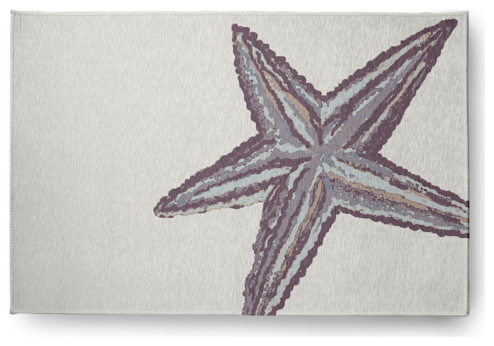 Large Starfish Nautical Chenille Rug