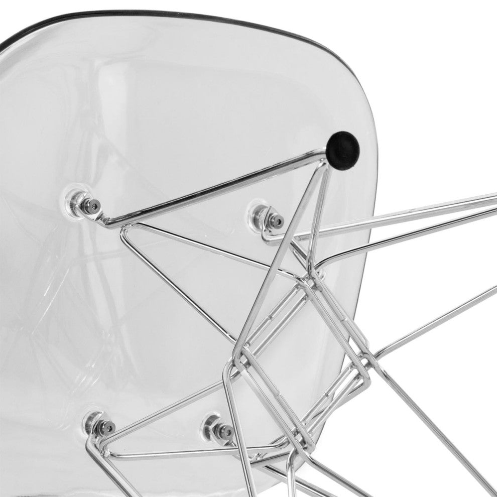 Cresco Acryclic Dining Side Chairs with Eiffel Legs Set of 2, Clear