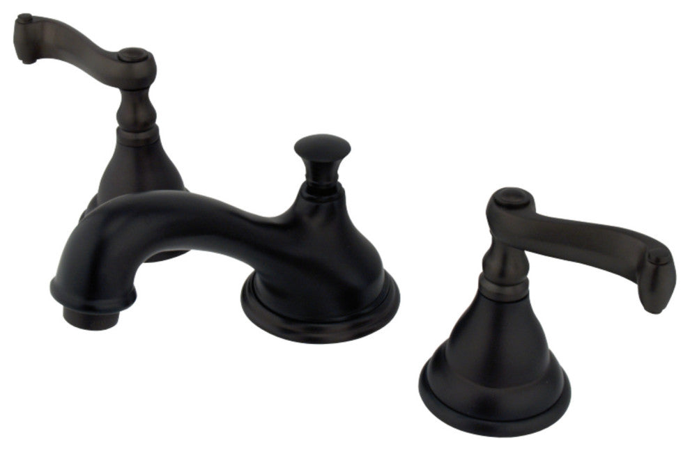 Kingston Brass Widespread Bathroom Faucet With Brass Pop-Up, Oil Rubbed Bronze