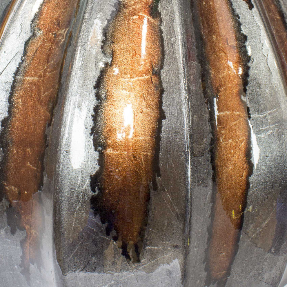 HomeRoots Kya Copper Pewter Foil and Lacquer Teardrop Vase