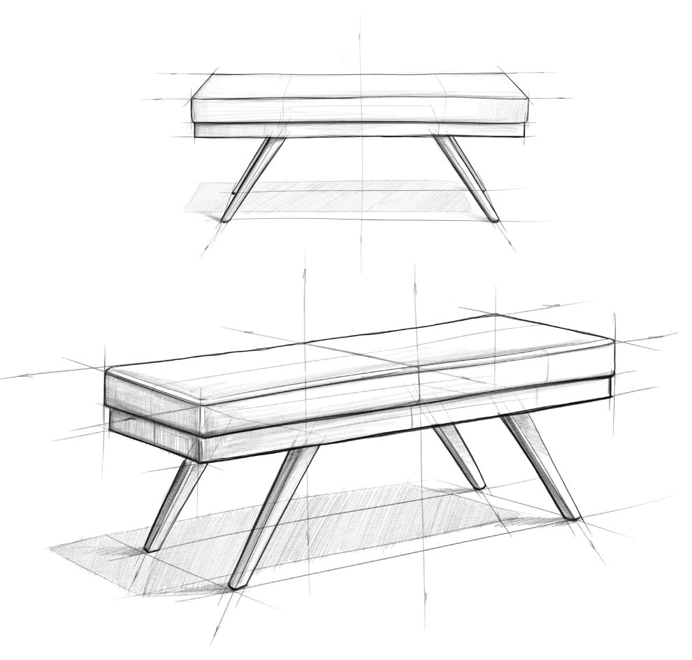 Chanelle Mid Century Ottoman Bench