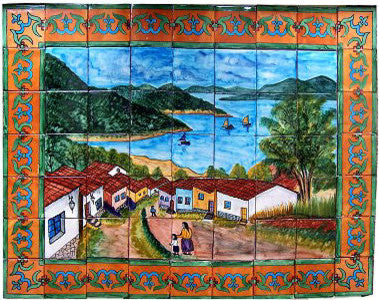Patzcuaro Lake Clay Talavera Tile Mural
