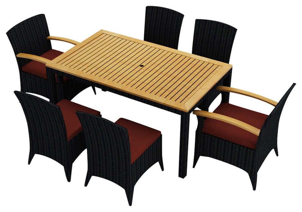 Arbor 7 Piece Dining Set, Canvas Henna
