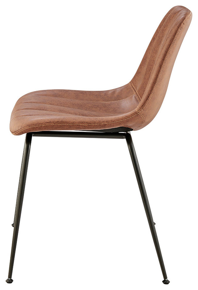 Robert PU Counter Stool,, Set of 4, Umber Brown, Dining Side Chair, Faux Leather