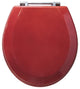 Trimmer Premium Metallic Red Wood Toilet Seat With Chrome Hinges