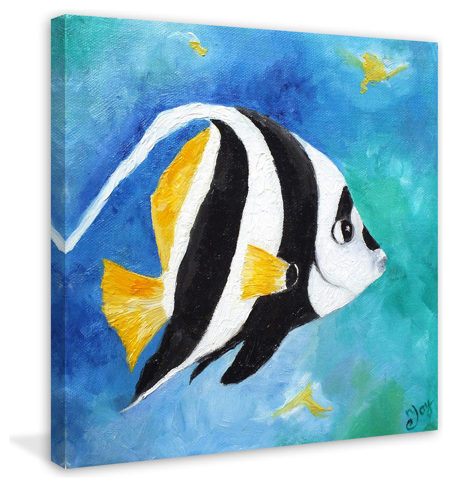 Marmont Hill, "Banner Fish" by Nicola Joyner Painting on Wrapped Canvas, 18x18