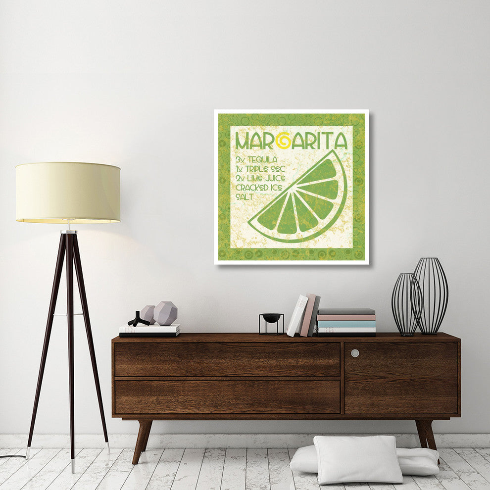 "Cocktail Recipes - Margarita" Digital Paper Print by BG.Studio, 38"x38"