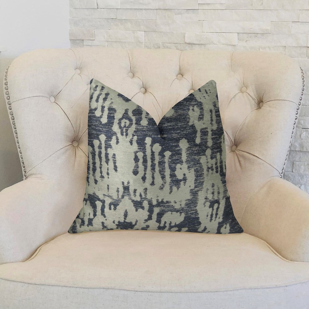 Artsy Canvas Navy Cream Handmade Luxury Pillow, 20"x36" King