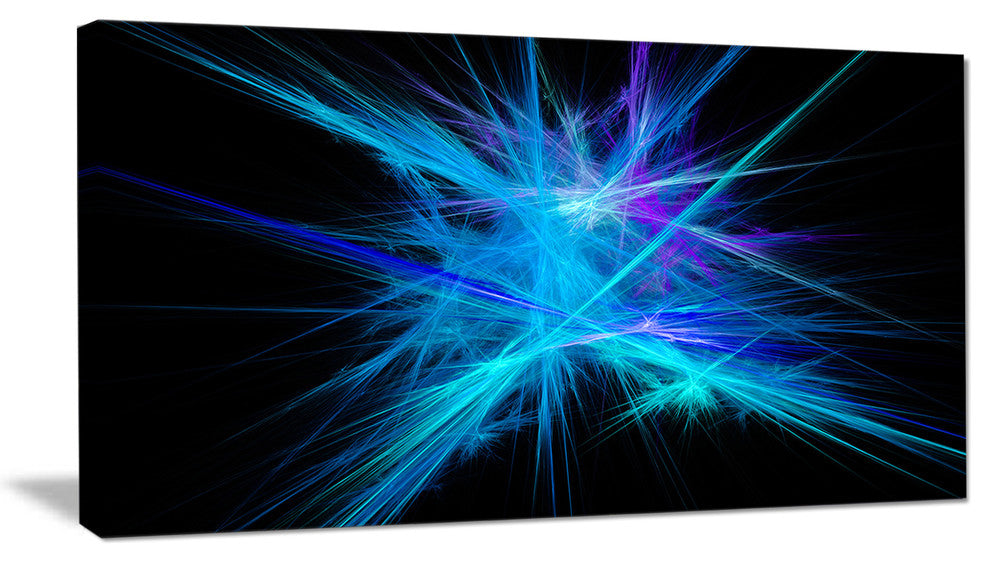 Clear Blue Spectrum of Light, Abstract Canvas Art Print, 32x16