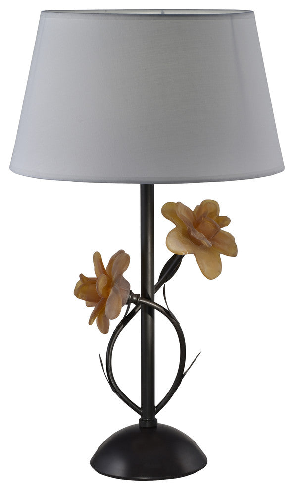 Springdale 24.25"H Dual Rose Hand Blown Art Glass Table Lamp