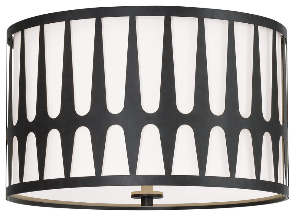 Crystorama Lighting Group ROY-800 Royston 3 Light 18"W Flush - Black
