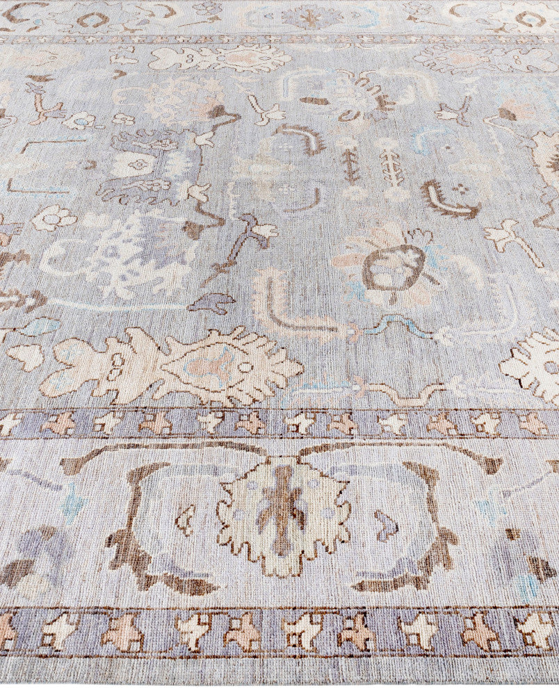 Oushak One-of-a-Kind Hand-Knotted Area Rug Gray, 9'0" x 11'7"