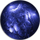 Alien Mystical Flower Blue, Floral Digital Art Disc Metal Artwork, 11"