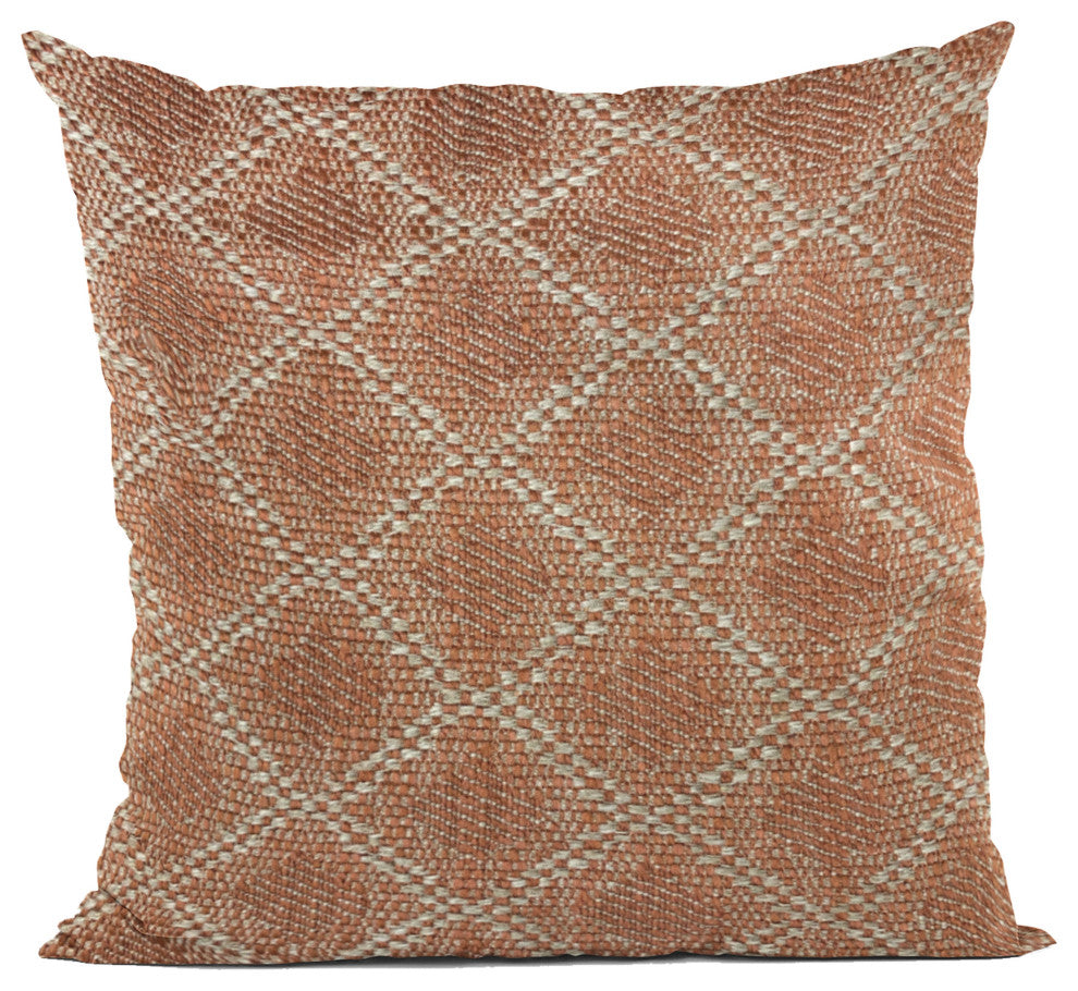 Plutus Brown Diamond Luxury Throw Pillow, 20"x20"