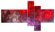 Red Purple Symphony of Gems, Abstract Canvas Art Print, 60"x32", 5 panels