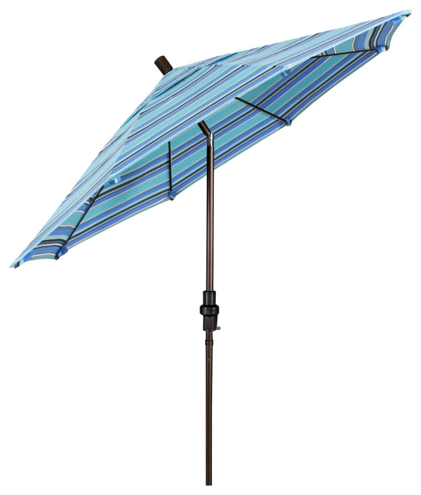 7.5' Bronze Collar Tilt Lift Fiberglass Rib Aluminum Umbrella, Sunbrella, Dolce Oasis