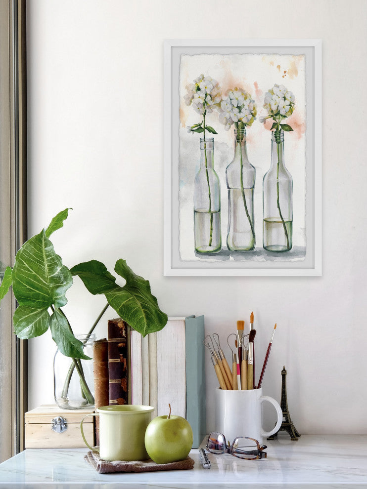 "Bottled Blooms" Framed Painting Print, 30"x45"