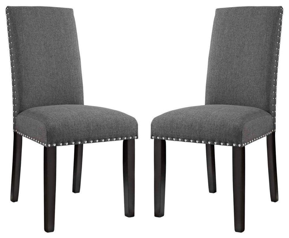 Gray Parcel Dining Side Chair Fabric Set of 2