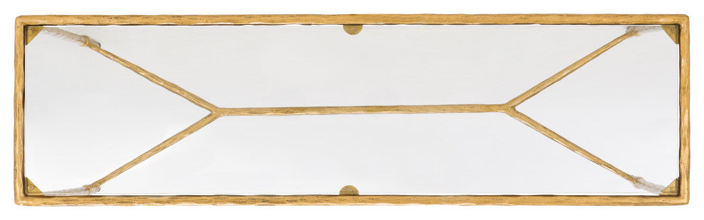 Safavieh Couture Isabellina Metal Console Table, Brass / Clear