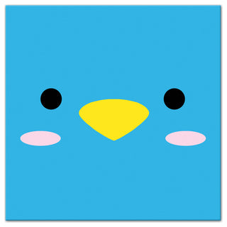 Blue Bird Face 12x12 Canvas Wall Art