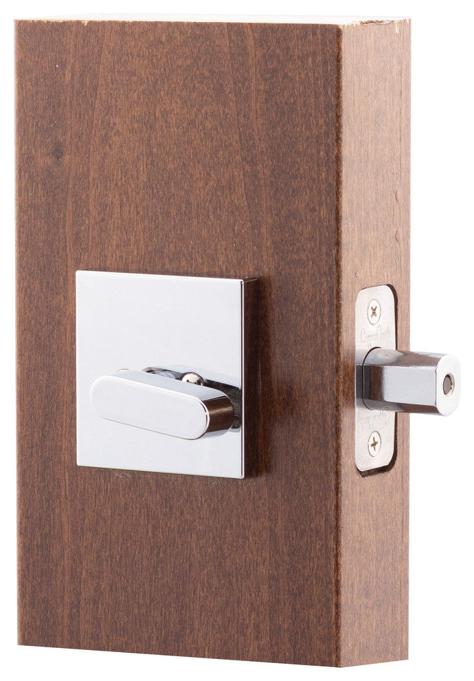 Mid Century Single Cylinder Deadbolt, Polished Stainless
