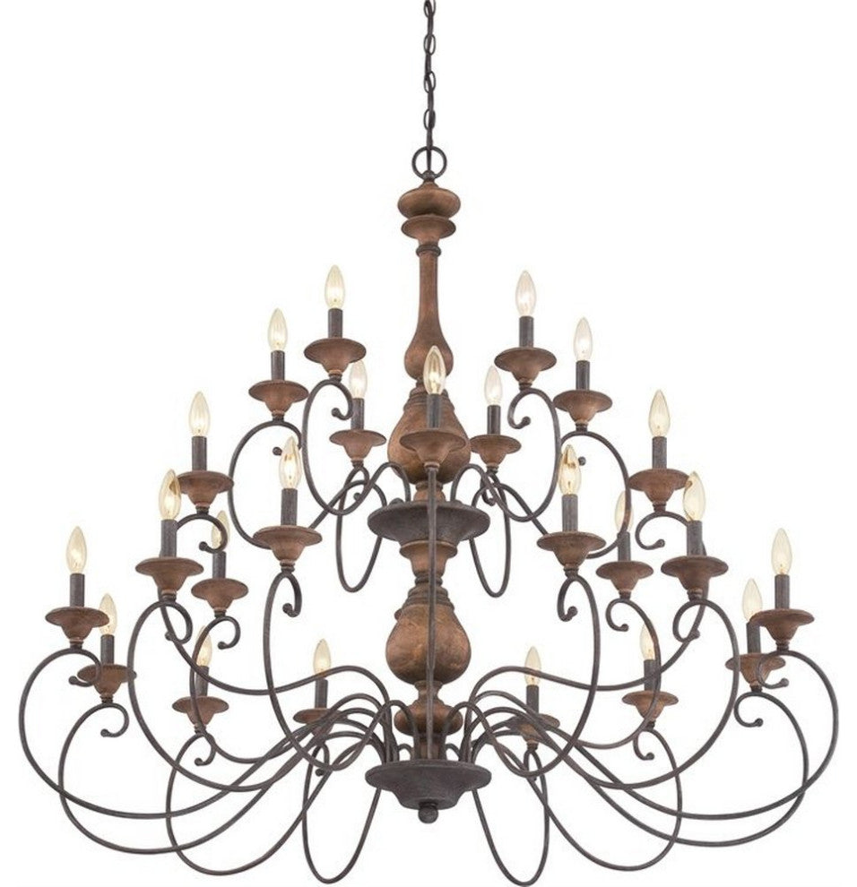 Auburn 24-Light Chandelier, Rustic Black