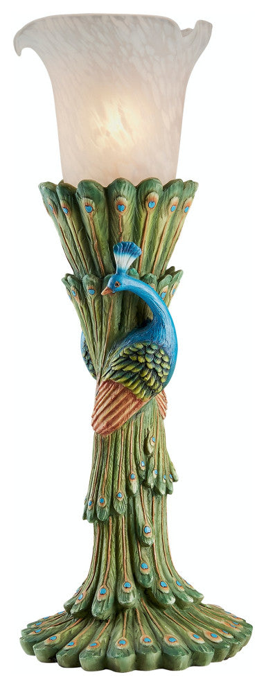 Victorian Peacock Torchiere Table Lamp