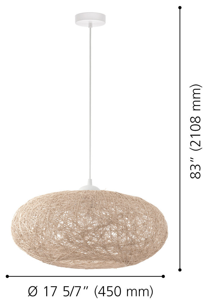 Campilo 1-Light Pendant, Beige Finish
