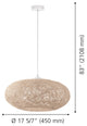 Campilo 1-Light Pendant, Beige Finish