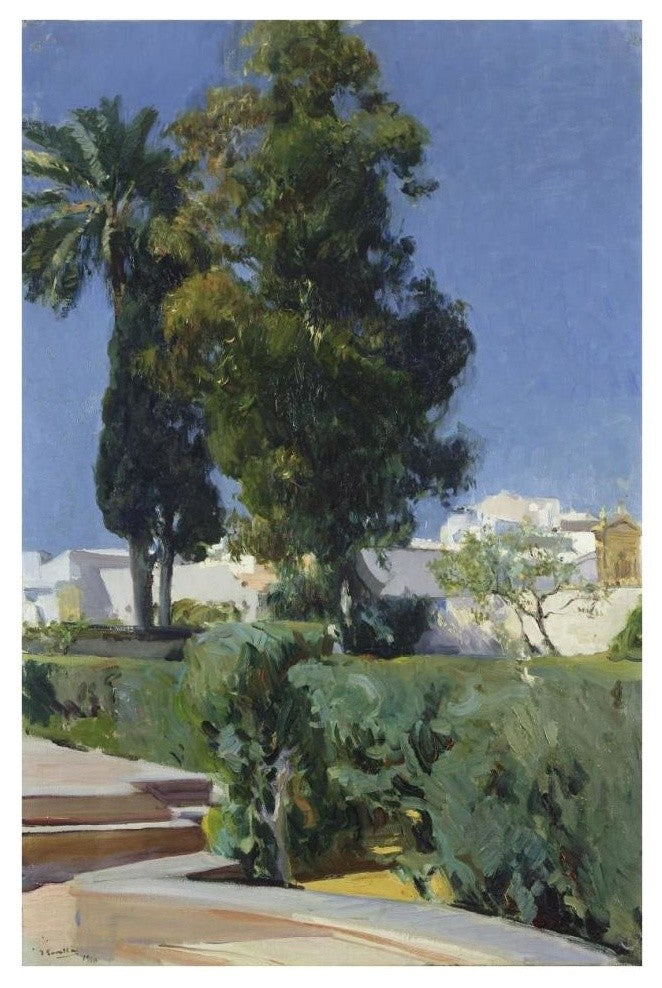 "Corner of the Garden, Alcazar, Sevilla" Paper Art, 26"x38"
