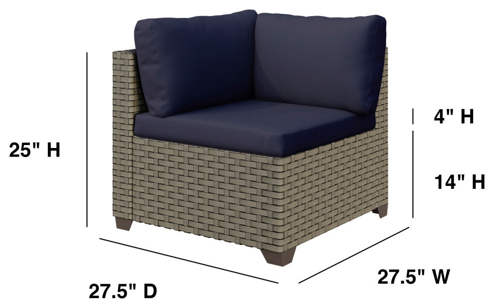 Keys Outdoor Wicker Loveseat, Cyan