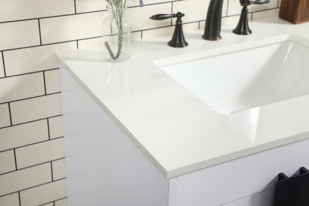 Home Living 22" Modern White-Light Bathroom Vanity