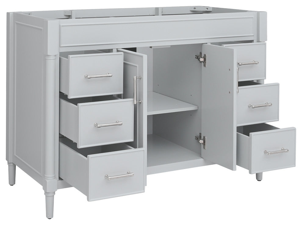 Avanity Bristol 48" Vanity Combo in Light Gray and Carrara White Marble Top