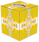 WB522LP-Laura Park Shine Bright Wastepaper Basket, Scalloped Top and Wood Tissue Box Cover