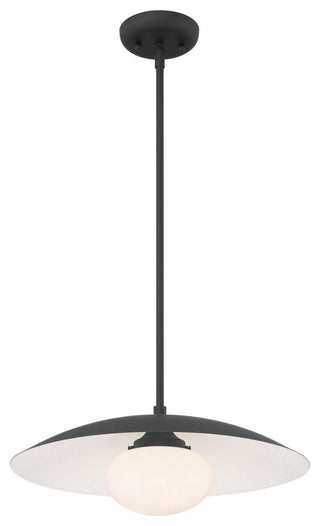 Declan Modern Disc Matte Black 18" Pendant Ceiling Light