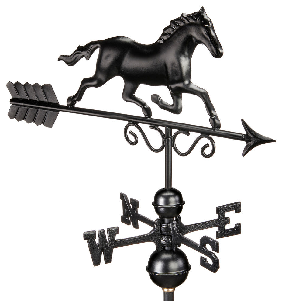 Galloping Horse Weathervane 1974K Black Finish by Good Directions