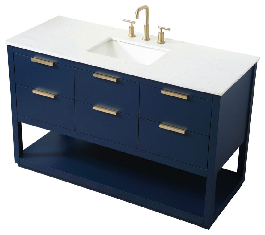 Louie 54" SIngle Bathroom Vanity, Blue
