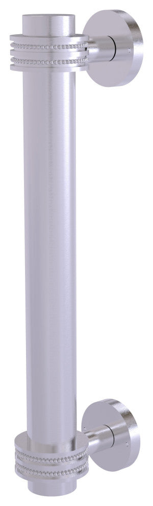 8" Door Pull With Dotted Accents, Satin Chrome
