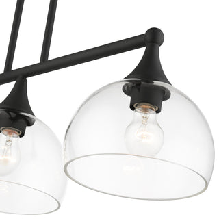 3 Light Black Linear Chandelier