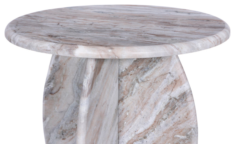 Formentera Marble Coffee Table, Brown, End Table