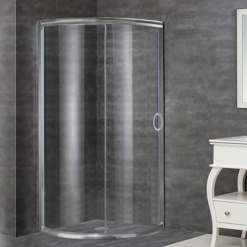 Aston Semi Shower Enclosure, Stainless Steel, 40"x40"x75"