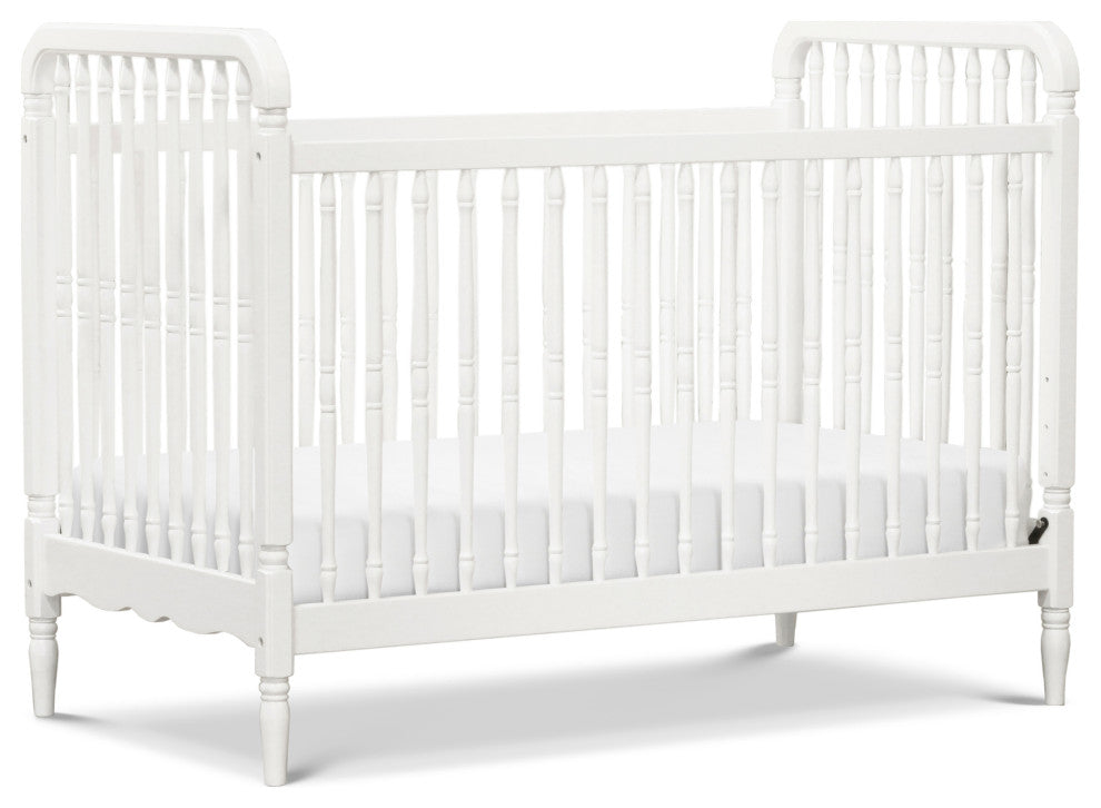 Liberty 3-in-1 Convertible Spindle Crib With Toddler Bed Conversion Kit, Warm White