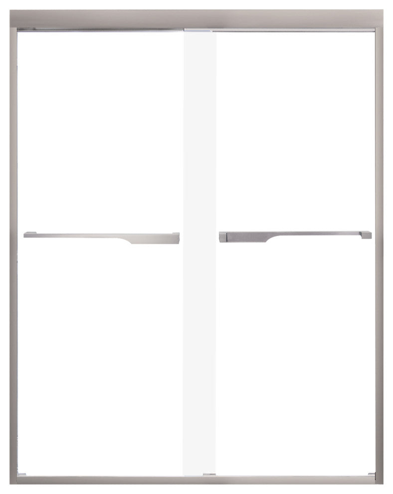 Frederick 47 in. W x 70 in. H Shower Door in Brushed Nickel with Clear Glass